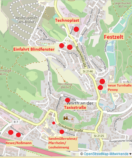Übersicht zu den ausgewiesenen Parkplätzen